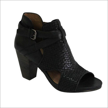 Black Ladies Leather Sandal