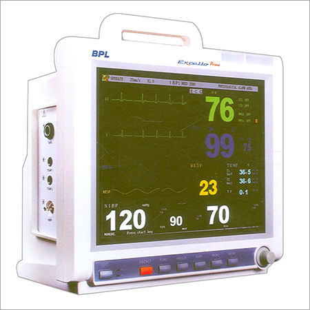 Patient Monitoring Device - 10.4 Inch High Resolution TFT Screen, 7 Waveforms Display, Built-In Rechargeable Battery with 120 Minutes Backup, Network Capable, Real-Time ECG Waveform Replay