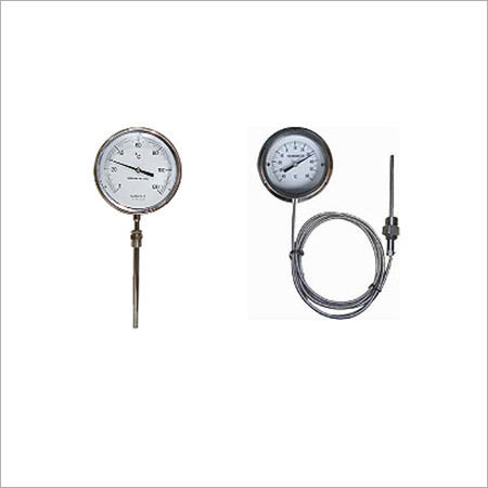 Mercury in Steel Thermometer - Stainless Steel SS304 Case, 100mm to 300mm Stem Lengths | Rigid or Capillary Type, Dry or Liquid Filled, Accurate to 1% F.S.D.