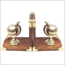 Metal Globe Bookend Shiny Brass