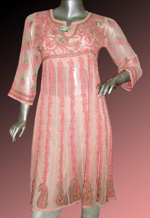 Chikan Anarkali Kurti