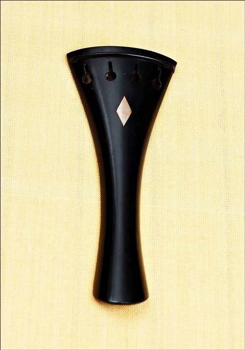 Violin Tailpiece French Ebony-brass Inlay