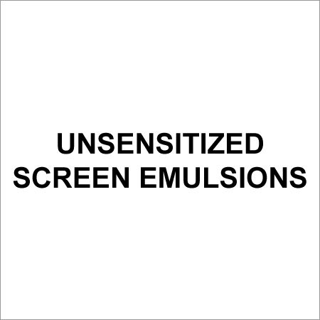 Unsensitized Screen Emulsions
