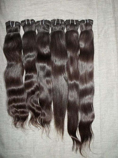 Natural Color Human Hair - 100% Virgin, Machine Weft Straight, Natural Color | Tangle Free, Soft Texture, Excellent Shine