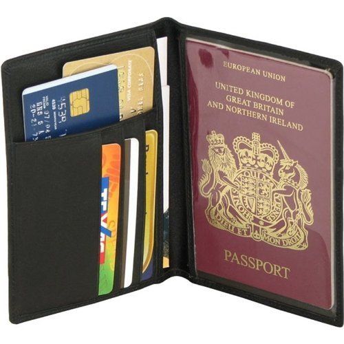 White Leather Passport Folder