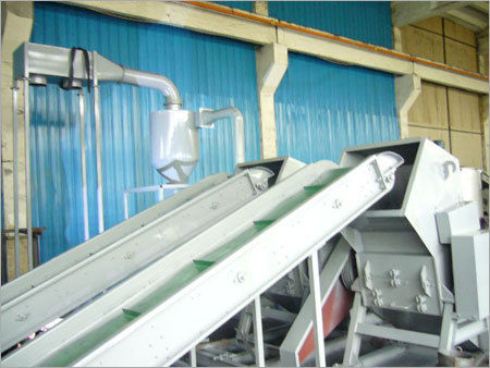 Navy Blue & Grey Plastic Crushing Recycling Line