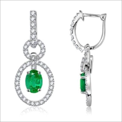 Green Diamond Earring