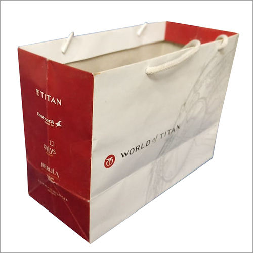 Red & White Design Paper Bag