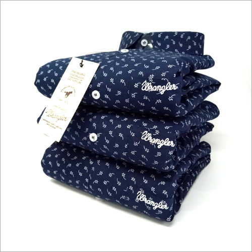 Mens Printed Blue Shirts