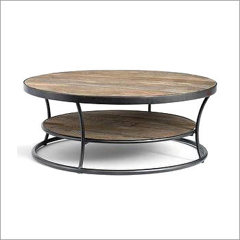 Iron and Wooden Coffee Table