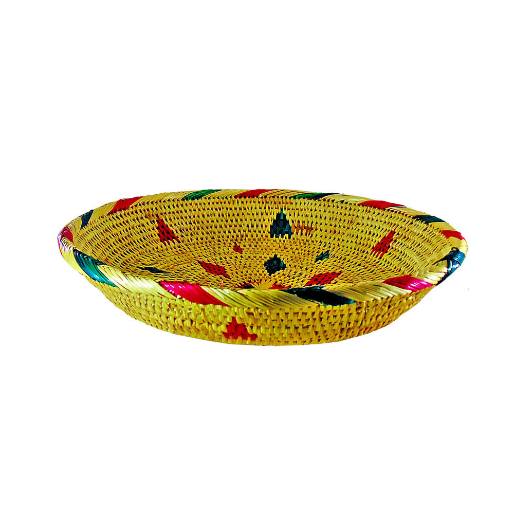 Golden Grass Round Basket