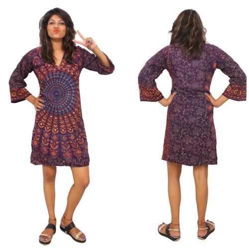 Rayon Mandala Dress