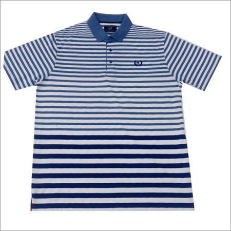 Multicolored Mens Striped Polo T-Shirt