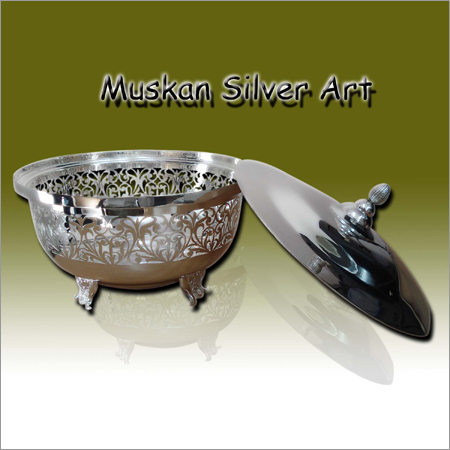 Silver Bowl - Circular Design with Long Stand Support | Customizable for Fruit Punch Serving at Special Occasions