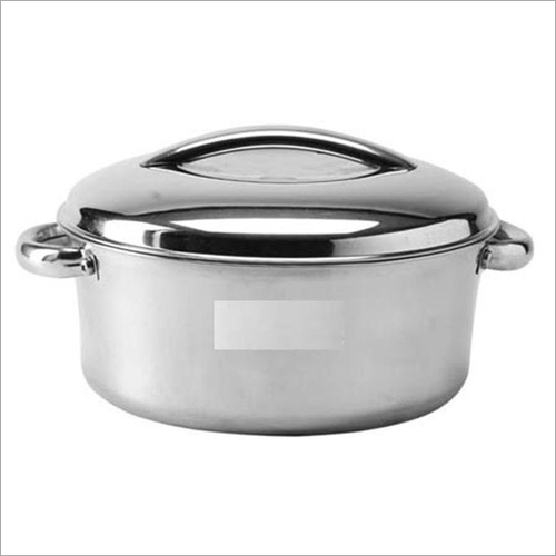Stainless Steel Casserole - 2-3 Litre, Silver | Polished Surface, Lightweight Design for Fresh Storage