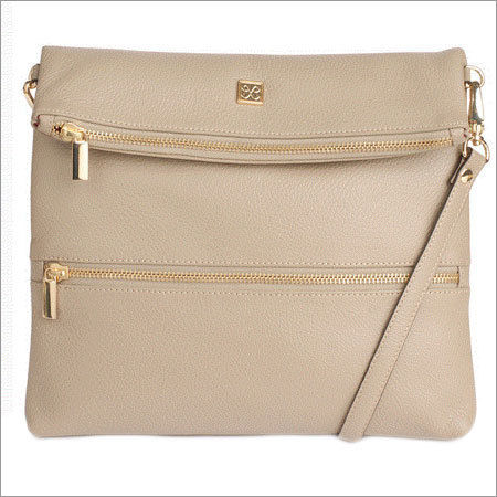 Beige Leather Crossbody