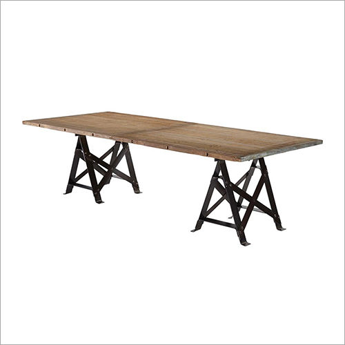 Wooden With Iron Dining Table