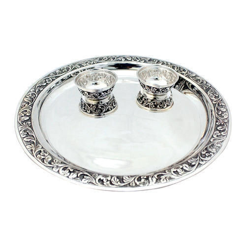 Silver Coated Pooja Thali Set