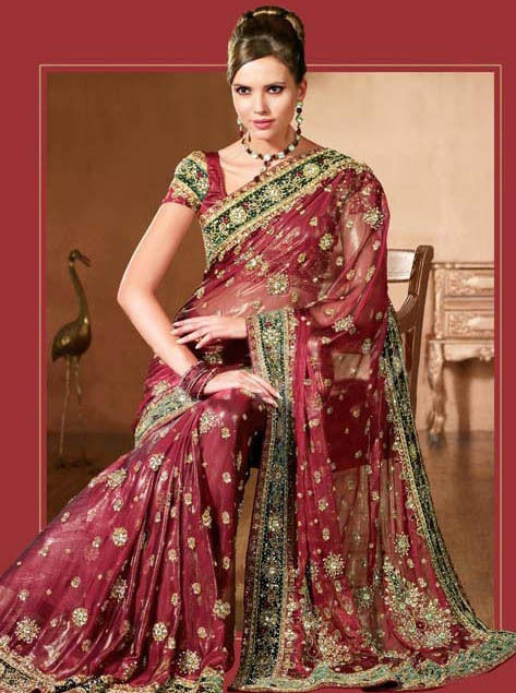 Indian Partywear Embroidered  Fashion Saree Grade: Aaa