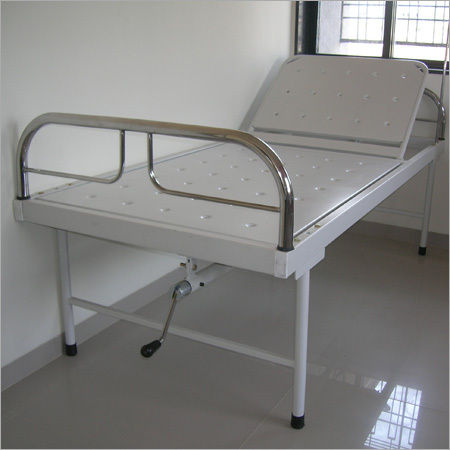 Hospital Semi Fowler Bed Deluxe - Strong Steel Tubes, Perforated CRCA Sheet Top, S.S. Head & Foot Bows | Customizable Design, Packaging Options Available