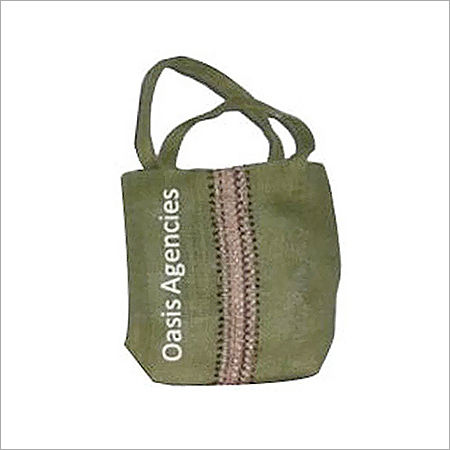 Designer Handle Jute Pouch Bag