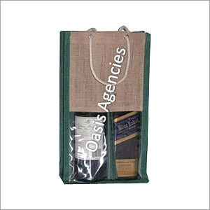 Rope Handle Multi Bottle Jute Wine Bag