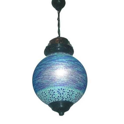 Ocean Blue Striped Lamp