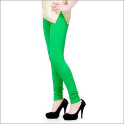 Ladies Cotton Green Leggings