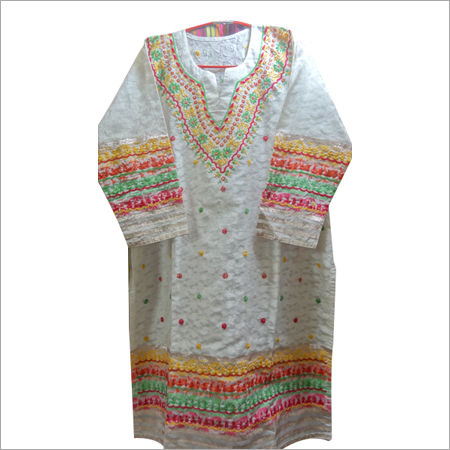 Embroidered Round Neck Kurti