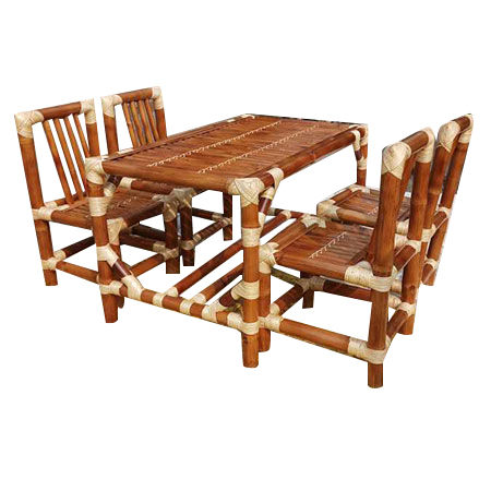 Bamboo 4 Seater Dining Set