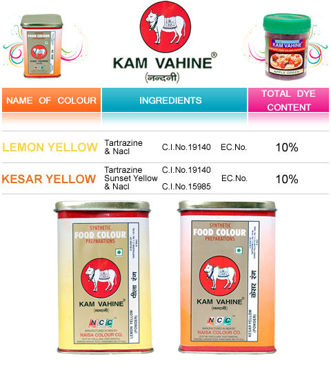 Kam Vahine Brand Synthetic Food Colour