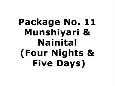 Package No. 11 Munshiyari & Nainital