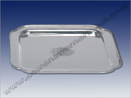 Square Serving Tray Engraved Shield