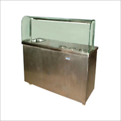 Display Counter - Stainless Steel and Hard Glass | Custom and Standard Sizes with Multiple Shelves for Eatable Display