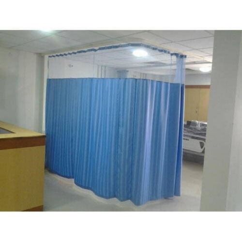 Eco Friendly Blue Color Hospital Curtain