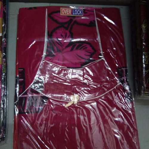 Red Designer Fully Stitched Cotton Nighty