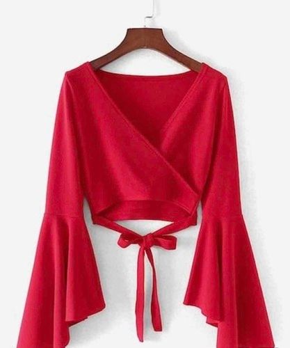 Red Partywear Ladies Western Top