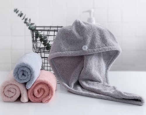 Plain Dyed Bathroom Microfiber Hair Towel