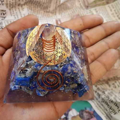 Decorative Lapiz Orgone Pyramid