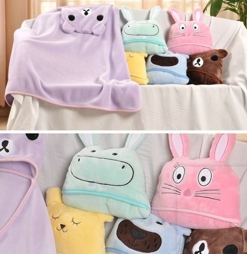 Pink/Purple/Green/Blue/Brown/Yellow Kids Animal Cartoon Hood Bath Towel