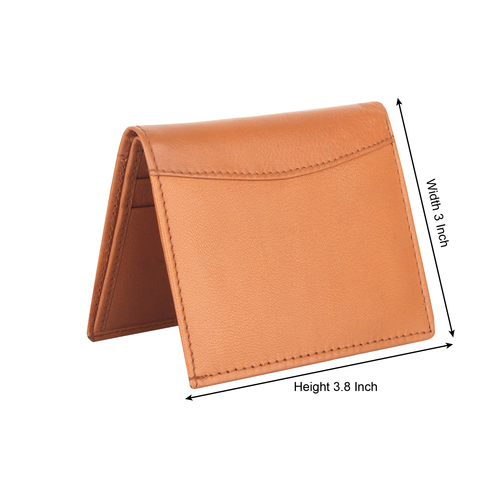 Multi Bi Fold Wood Brown Leather Wallet