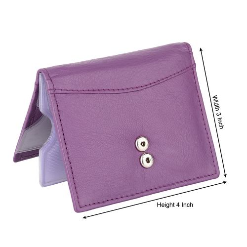 Violet Leather Credit Card Holder