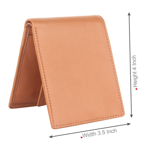 Many Plain Light Brown Synthetic Leather Wallet