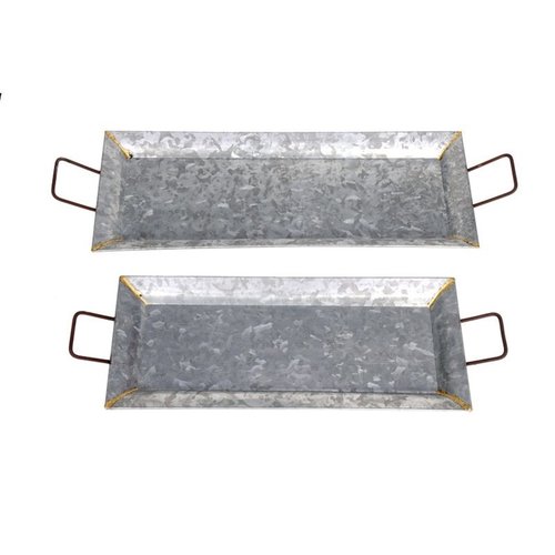 Silver Rectangular Shape Decorative Trays