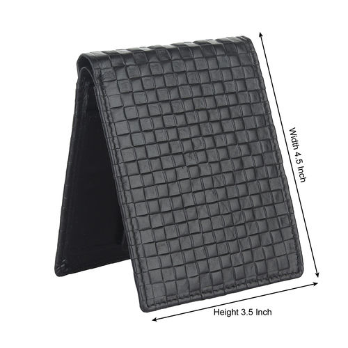 Black Square Box Pattern Leather Wallet