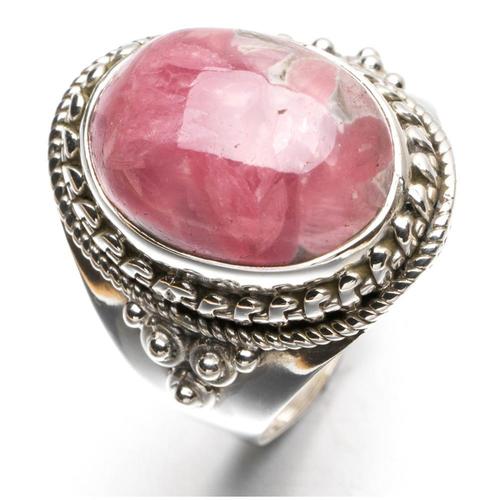 925 Sterling Silver Rhodonite Customized Lady'S Ring Weight: 2.86 Grams (G)