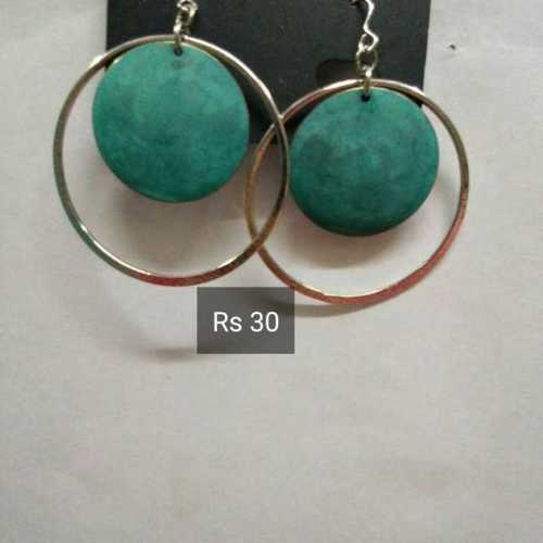 Brass Earring With Patina Finish 