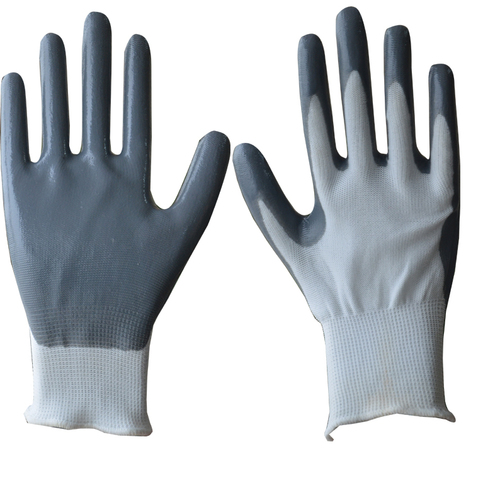 White Grey Nitrile Coated Glove