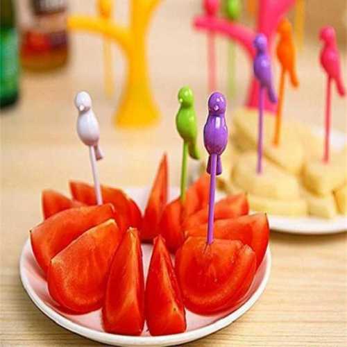 Plastic Fruit Fork Set With Stand