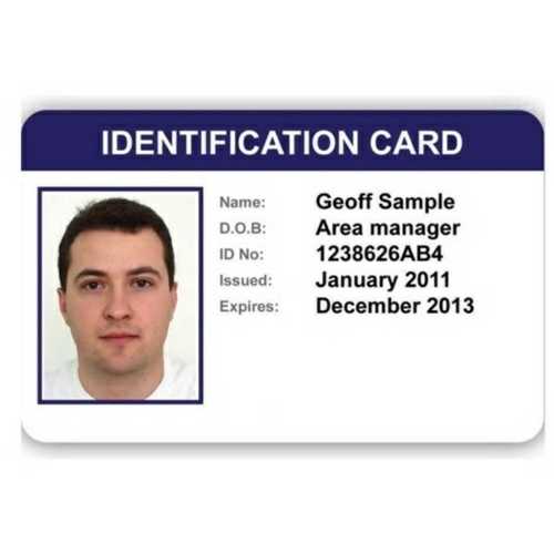 Rectangular Pvc Id Card